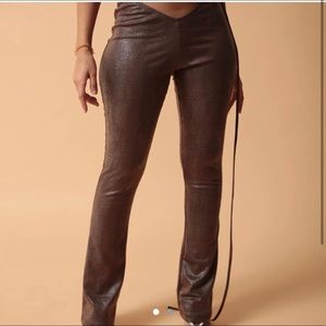 MATTE BRAND 1992 Brown Leather Pants